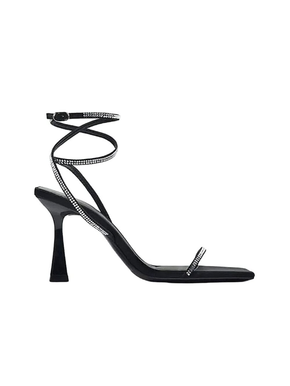 ZARA Heeled Sandals With Rhinestone Straps 2300/110/800 EU 38/ US 7.5